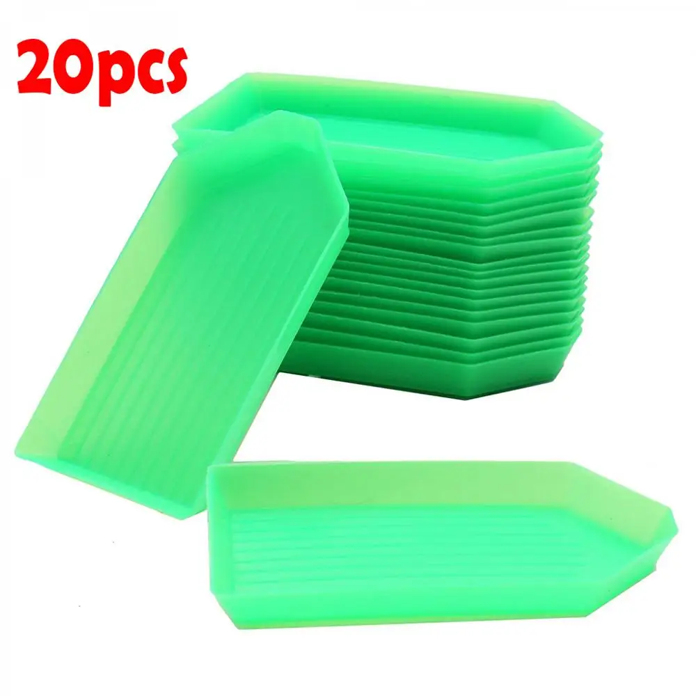 NEW 20pcs DIY Tool Rhinestone Diamond Box Small Receive Plastic Drill Tray Plate For Nail Art Mobile Beauty Jewelry Beads Green 
NEW 20pcs DIY Tool Rhinestone Diamond Box Small Receive Plastic Drill Tray Plate For Nail Art Mobile Beauty Jewelry Beads Green