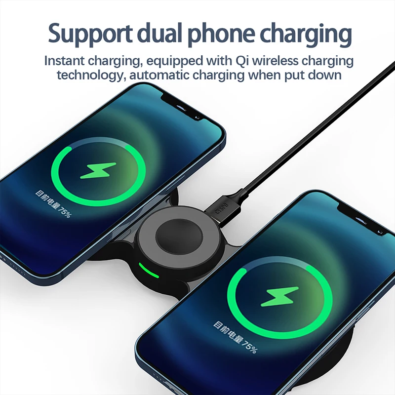 15W 3 in1 Magnetic Wireless Charger For iPhone 12 11 XR Pro Max SE2020 Fast Wireless Charger Station For Airpods Pro Apple Watch
15W 3 in1 Magnetic Wireless Charger For iPhone 12 11 XR Pro Max SE2020 Fast Wireless Charger Station For Airpods Pro Apple Watch