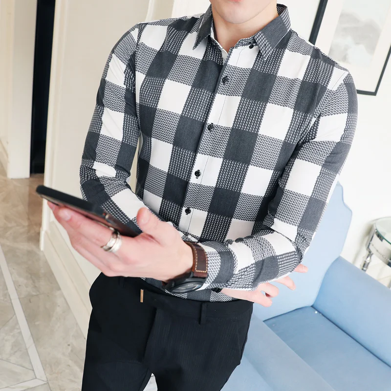 Men's Plaid Shirts 2021 Spring Casual Long Sleeve Shirt Vintage Slim Fit Camisas Para Hombre Business Formal Dress Mens Clothing
Men's Plaid Shirts 2021 Spring Casual Long Sleeve Shirt Vintage Slim Fit Camisas Para Hombre Business Formal Dress Mens Clothing