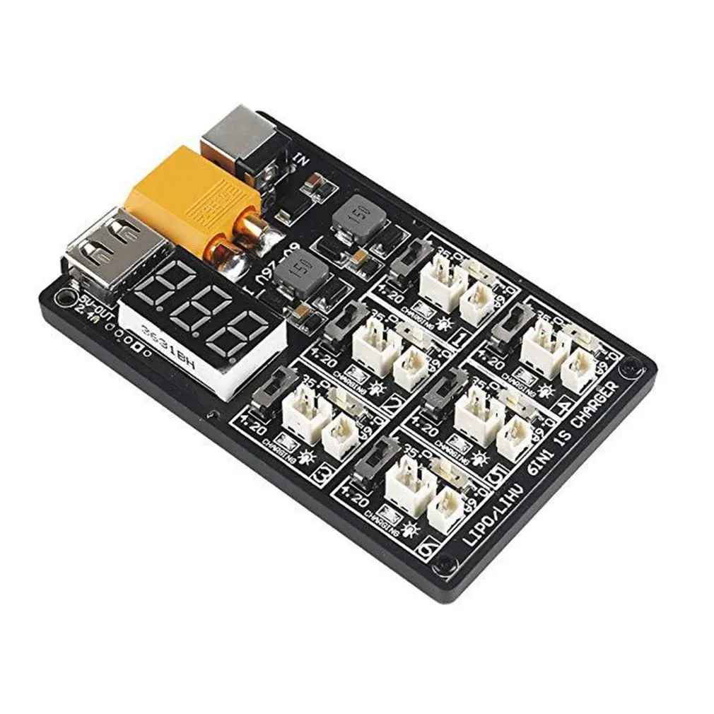 Lightweight And Portable 6IN1-1S Charger Lipo LiHv Charger Board for RC Toy Model Batteries High Quality RC Accessory
Lightweight And Portable 6IN1-1S Charger Lipo LiHv Charger Board for RC Toy Model Batteries High Quality RC Accessory