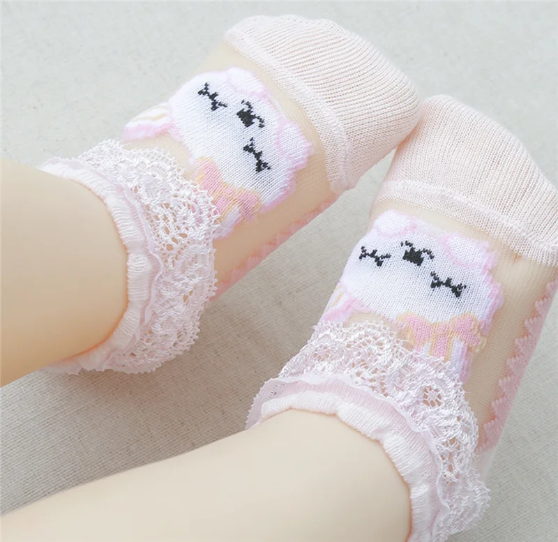 Летние носки для новорожденных с цветочным рисунком хлопковые нескользящие