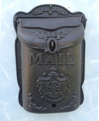 Rural Style Heavy Duty Wall Mounted Cast Iron Mailbox Metal Mail Box Newspaper Letter Post Rustic Postbox Gardon Yard Decor | Дом и сад