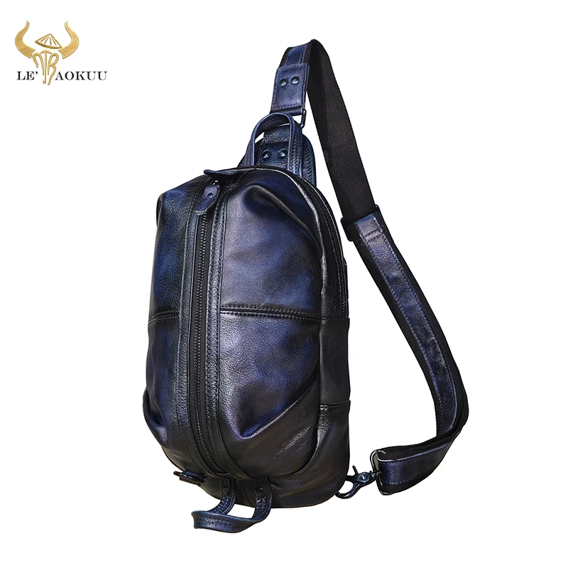 Men Genuine Leather Casual Fashion Blue Triangle Crossbody Chest Sling Bag Design Travel One Shoulder Bag Daypack Male 1186
Men Genuine Leather Casual Fashion Blue Triangle Crossbody Chest Sling Bag Design Travel One Shoulder Bag Daypack Male 1186