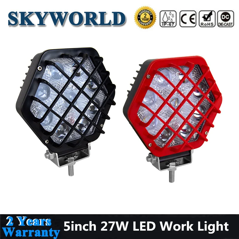 2pcs 5inch 27W Spot LED Work Light Offroad Car Driving Headlights 12V 24V LED Spotlights Light Bar For 4x4 SUV ATV Truck Tractor
2pcs 5inch 27W Spot LED Work Light Offroad Car Driving Headlights 12V 24V LED Spotlights Light Bar For 4x4 SUV ATV Truck Tractor