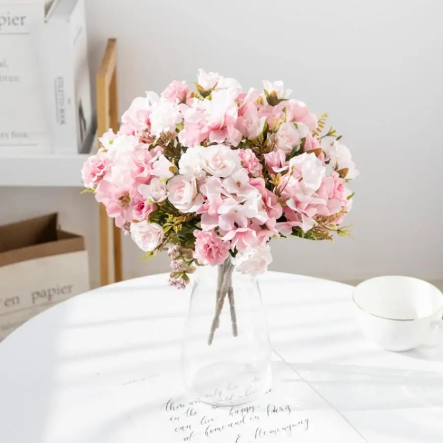 Artificial Flowers Silk Hydrangea Christmas Vase for Decoration Indoor Furnishings Home Wedding Scrapbooking Garland Fake Plant
Artificial Flowers Silk Hydrangea Christmas Vase for Decoration Indoor Furnishings Home Wedding Scrapbooking Garland Fake Plant