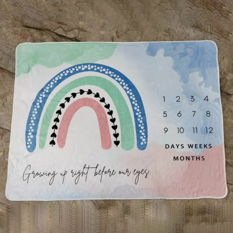 Baby Monthly Record Growth Milestone Blanket Newborn Photography Props Creative Cartoon Rainbow Printing Background Cloth Infant
Baby Monthly Record Growth Milestone Blanket Newborn Photography Props Creative Cartoon Rainbow Printing Background Cloth Infant