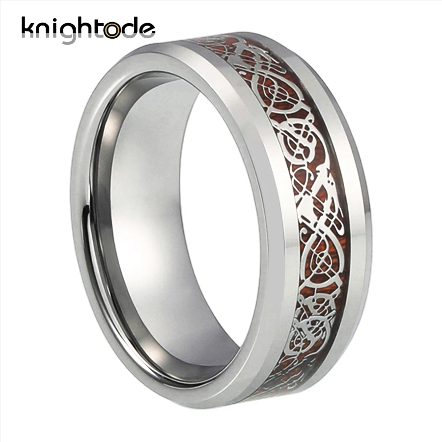 8mm High Quality Tungsten Carbide Rings Dragon/Nature Wood Inlay For Men Women Wedding Band Beveled Edges Polished
8mm High Quality Tungsten Carbide Rings Dragon/Nature Wood Inlay For Men Women Wedding Band Beveled Edges Polished