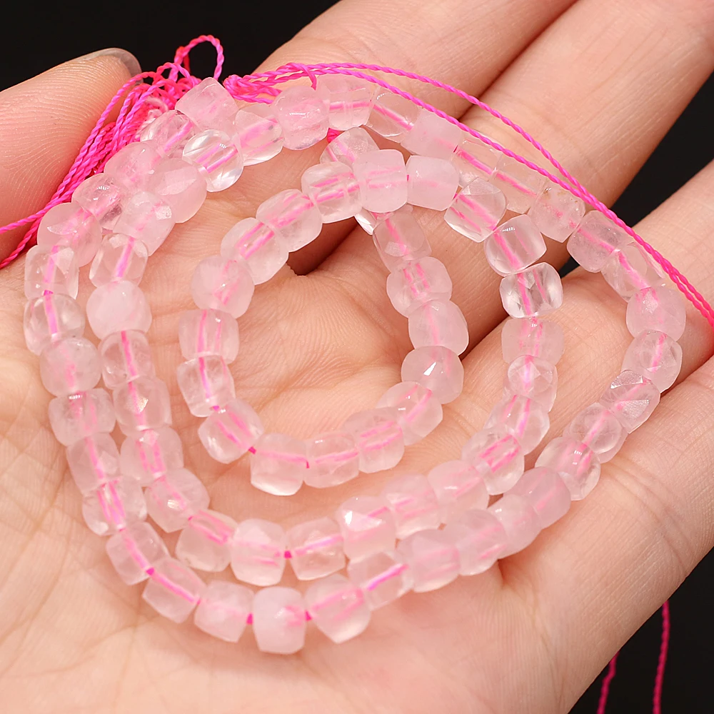 New Natural Faceted Stone Rose Quartz High Quality 5x5mm Irregural Shapen Loose Beads for Making Jewelry Necklace Length 38cm
New Natural Faceted Stone Rose Quartz High Quality 5x5mm Irregural Shapen Loose Beads for Making Jewelry Necklace Length 38cm