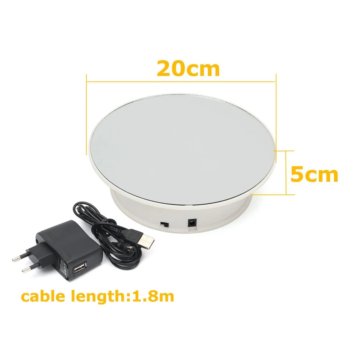 360 degree motorized turntable, 9.7g max load, 20cm rotating earrings, bracelet, watch mirror, display stand
360 degree motorized turntable, 9.7g max load, 20cm rotating earrings, bracelet, watch mirror, display stand