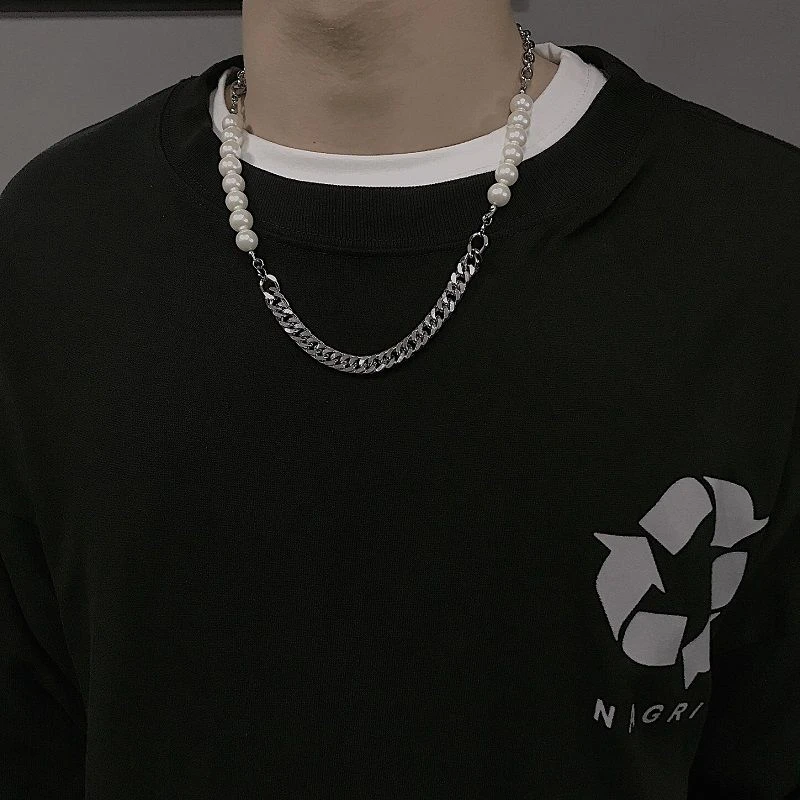 Simple Trend Pearl Splicing Necklace Trend Hip Hop Style Exquisite Chain Clavicle Chain Men's Jewelry Brothers Party Jewelry
Simple Trend Pearl Splicing Necklace Trend Hip Hop Style Exquisite Chain Clavicle Chain Men's Jewelry Brothers Party Jewelry