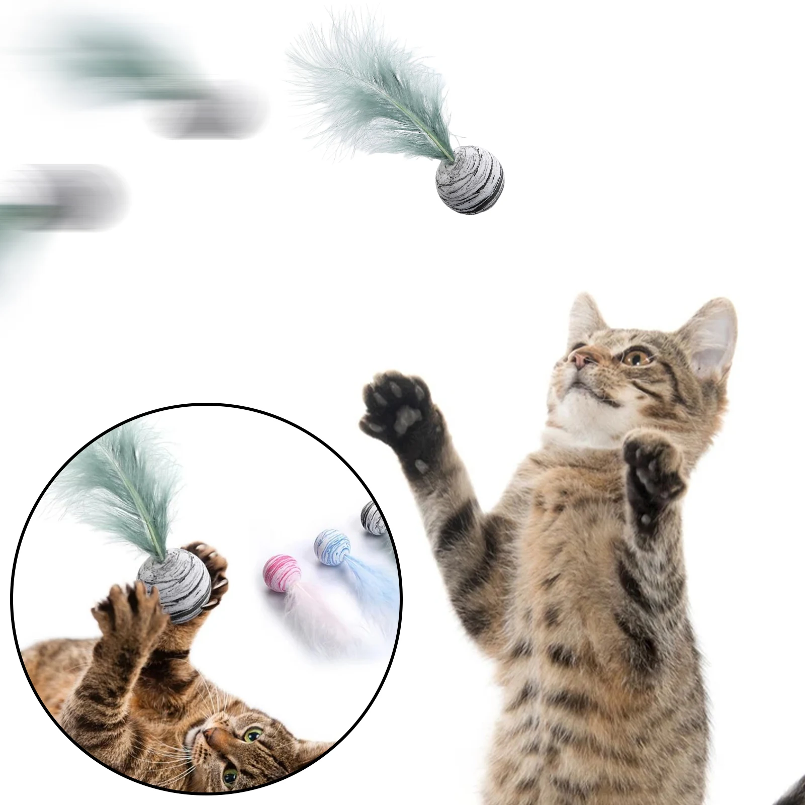 Interactive Cat Toys Colorful Star Ball with Feather Tease Cat Toy Indoor Pet Training Kitten Self-hey Products Pet Supplies New
Interactive Cat Toys Colorful Star Ball with Feather Tease Cat Toy Indoor Pet Training Kitten Self-hey Products Pet Supplies New