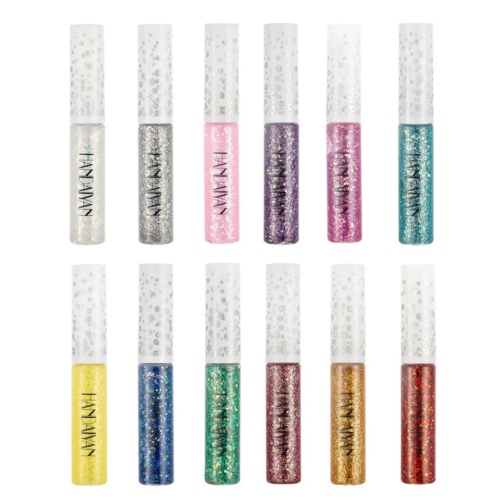 12 Pcs/ Sets Colord Eyeliner Color Handaiyan Delineadores De Ojos Hlitter Color WHITE Liquid Eyeliner Waterproof Sweat Resistant 
12 Pcs/ Sets Colord Eyeliner Color Handaiyan Delineadores De Ojos Hlitter Color WHITE Liquid Eyeliner Waterproof Sweat Resistant