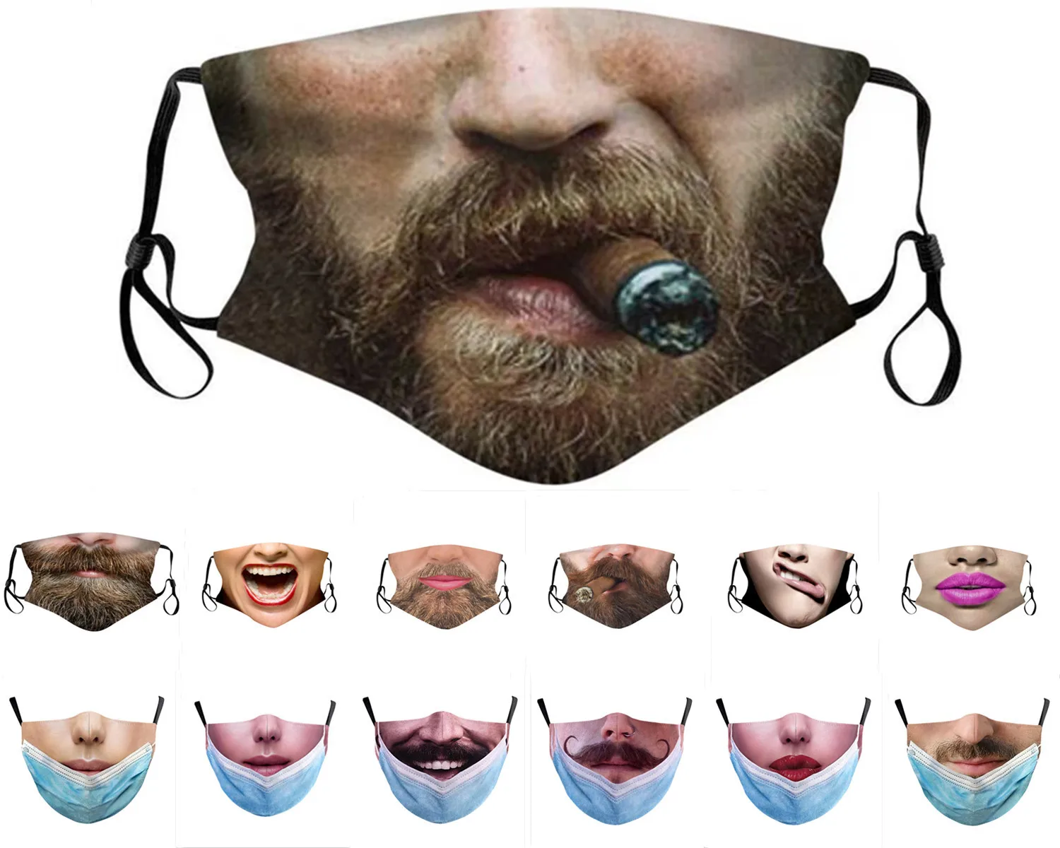 Adult Funny Face Mask Fake Face Print Mask Washable Windproof Reusable Face Mouth Mask Mondmasker Mascarillas
Adult Funny Face Mask Fake Face Print Mask Washable Windproof Reusable Face Mouth Mask Mondmasker Mascarillas