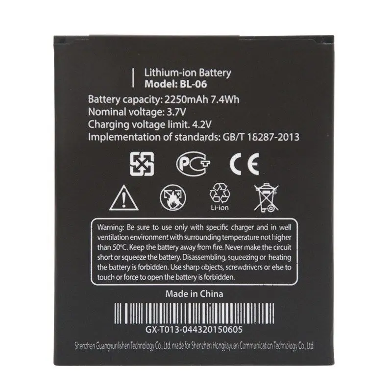 Original 3.7V 2250mAh Phone Battery Rechargeable Cell For THL BL-06 BL06 BL 06 T6 T6S Pro T6C Replacement battery
Original 3.7V 2250mAh Phone Battery Rechargeable Cell For THL BL-06 BL06 BL 06 T6 T6S Pro T6C Replacement battery