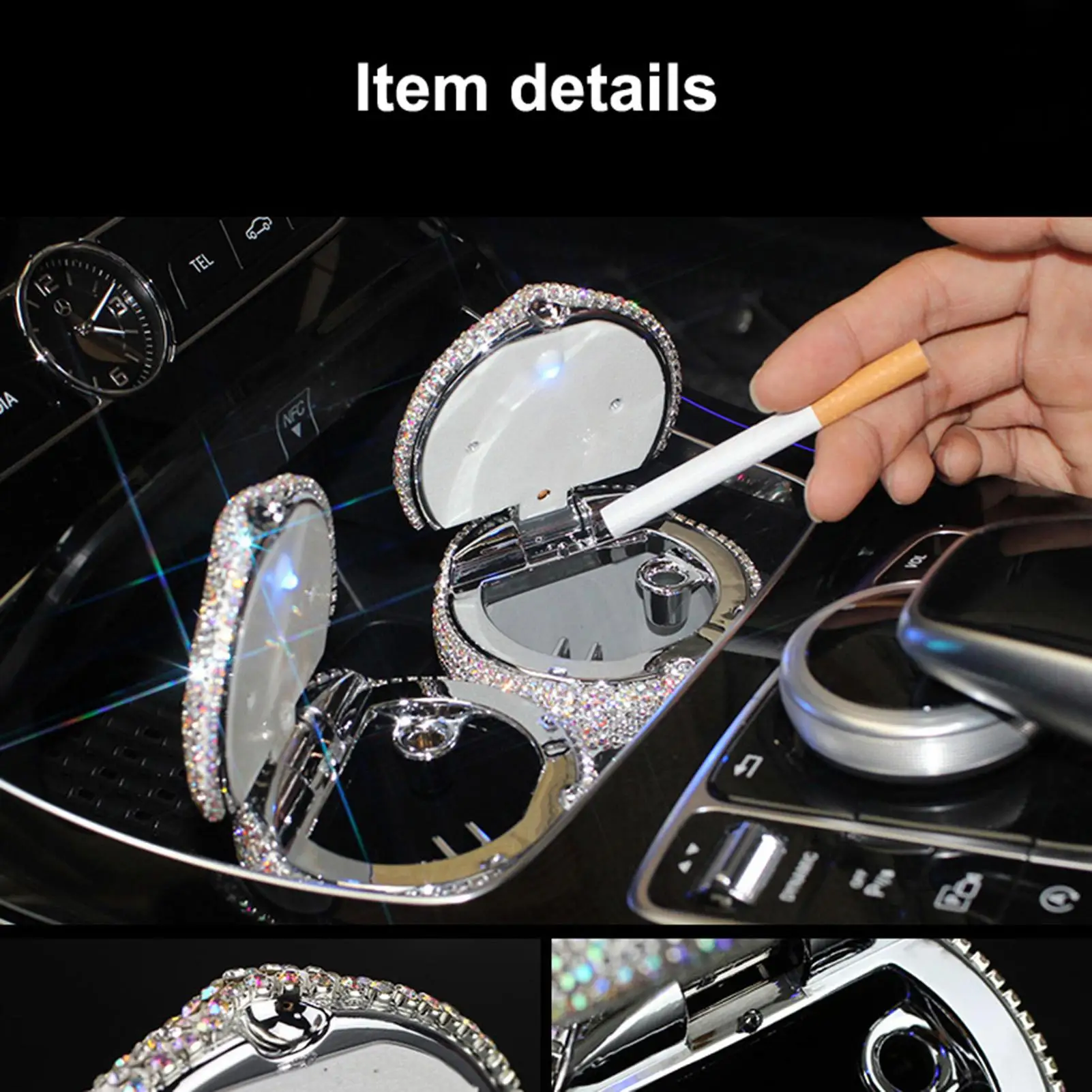 Diamond Car Ashtray For Girl Women Crystal Rhinestone Ashtray Car Interior Decor Universal Cylinder Holder Car Accessories
Diamond Car Ashtray For Girl Women Crystal Rhinestone Ashtray Car Interior Decor Universal Cylinder Holder Car Accessories
