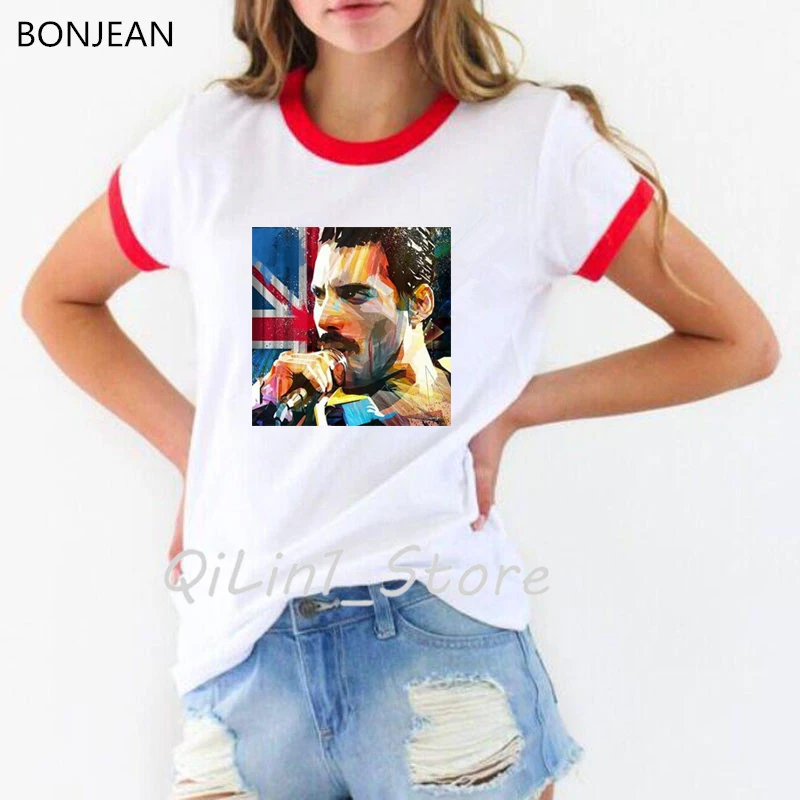 Футболка Freddie Mercury с изображением королевской группы Женская винтажная модная