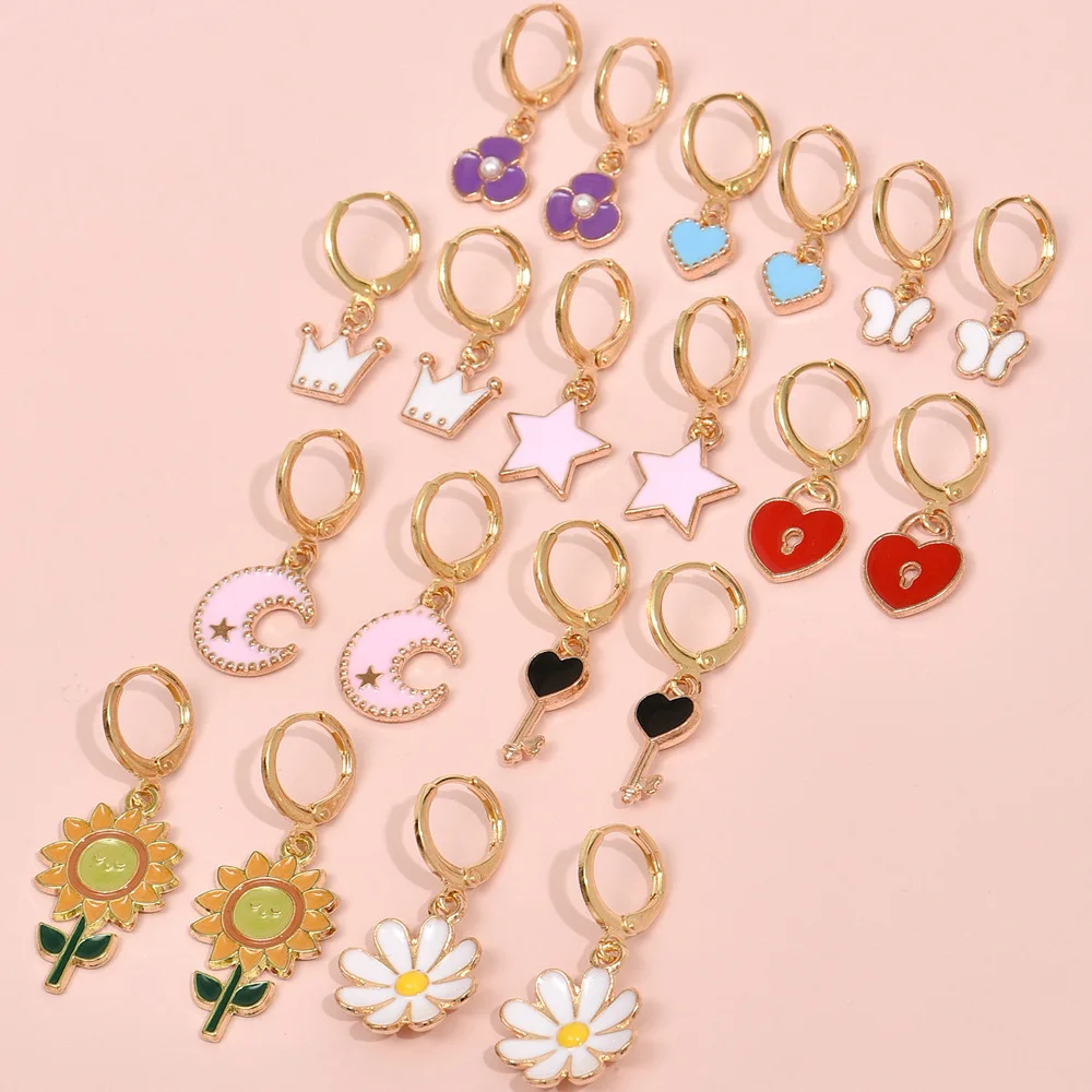 FEEHOW Luxury Love Heart Butterfly Tai Chi Crown Pendant Circle Metal Earrings for Women Dripping Oil Flower Huggie Hoop Jewelry
FEEHOW Luxury Love Heart Butterfly Tai Chi Crown Pendant Circle Metal Earrings for Women Dripping Oil Flower Huggie Hoop Jewelry