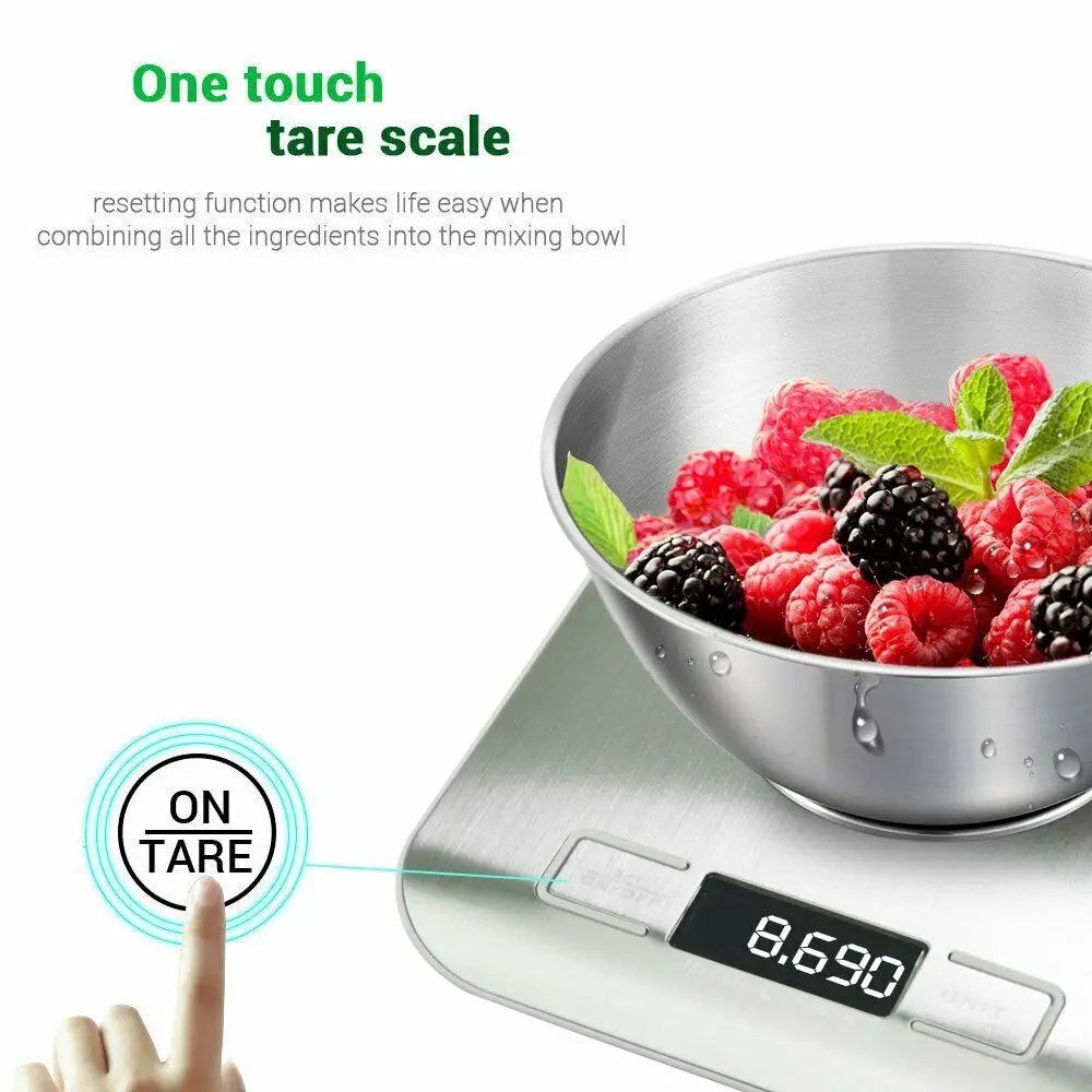 Stainless Steel 5KG/5000g Kitchen Scale Digital Electronic LCD Baking Food Cooking Weighing Scale
Stainless Steel 5KG/5000g Kitchen Scale Digital Electronic LCD Baking Food Cooking Weighing Scale