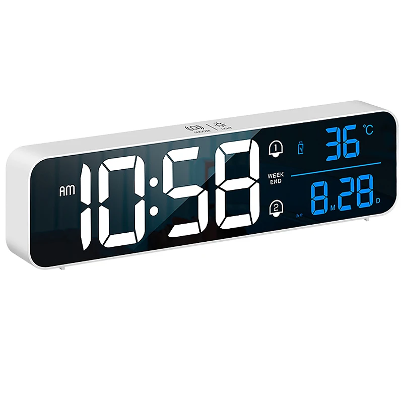 LED Digital Alarm Clock Dual Mode Bedrooms Snooze Electronic USB Desktop Mirror Clocks Home Table Decor 5 Brightness Adjustment
LED Digital Alarm Clock Dual Mode Bedrooms Snooze Electronic USB Desktop Mirror Clocks Home Table Decor 5 Brightness Adjustment