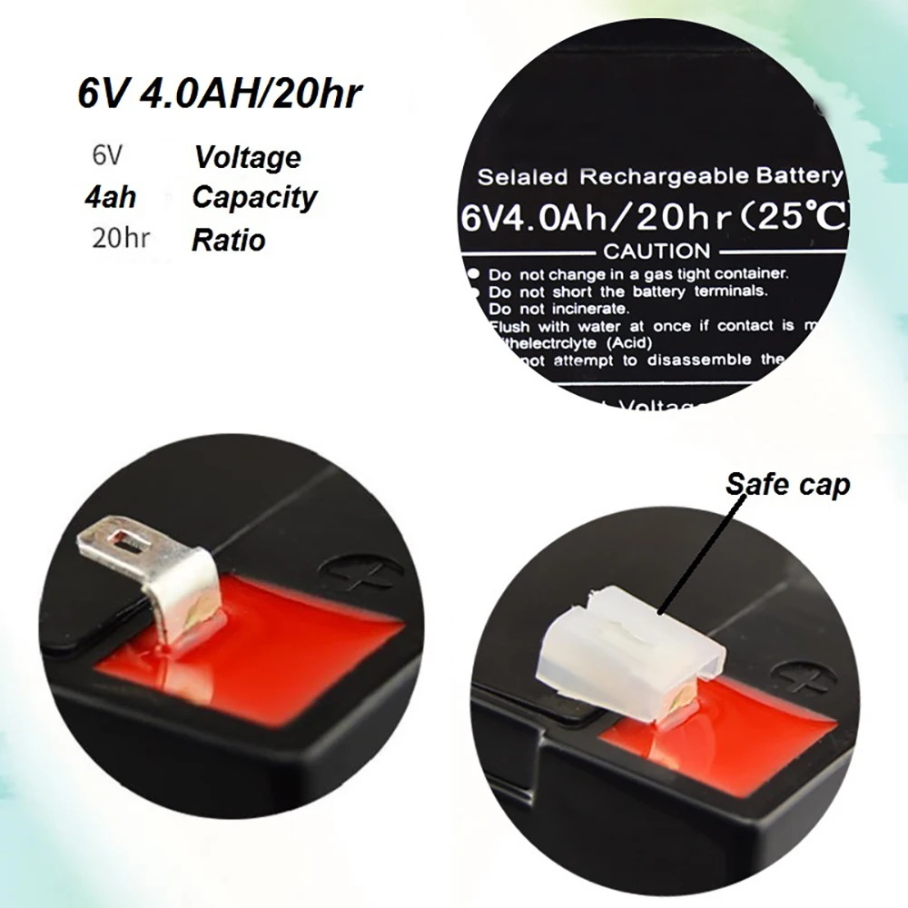 6V 4AH Battery 6V4AH Lead Acid Rechargeable Batteries Accumulator for Children's Car Desk Lamp LED Lights Electronic Scales
6V 4AH Battery 6V4AH Lead Acid Rechargeable Batteries Accumulator for Children's Car Desk Lamp LED Lights Electronic Scales