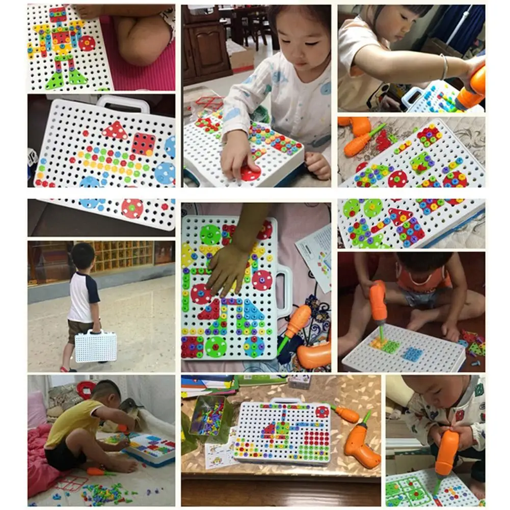 Drilling Screw 3D Creative Mosaic Puzzle Building Bricks Toys for Children Kids DIY Electric Drill Set Boys Kids Educational Toy
Drilling Screw 3D Creative Mosaic Puzzle Building Bricks Toys for Children Kids DIY Electric Drill Set Boys Kids Educational Toy