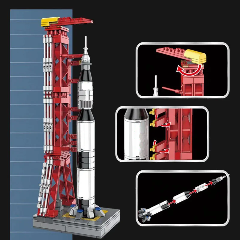Купон MOC Space Saturn V Carrier Rocket купон на $2 425 шт. игрушки для детей подарки | Игрушки и