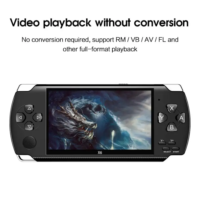 X6 4.3 Inch 8GB Handheld Game Consoles Easy Operation 3D Surround Contain With 1w Games Perpetual Calendar Stopwatch Camera
X6 4.3 Inch 8GB Handheld Game Consoles Easy Operation 3D Surround Contain With 1w Games Perpetual Calendar Stopwatch Camera