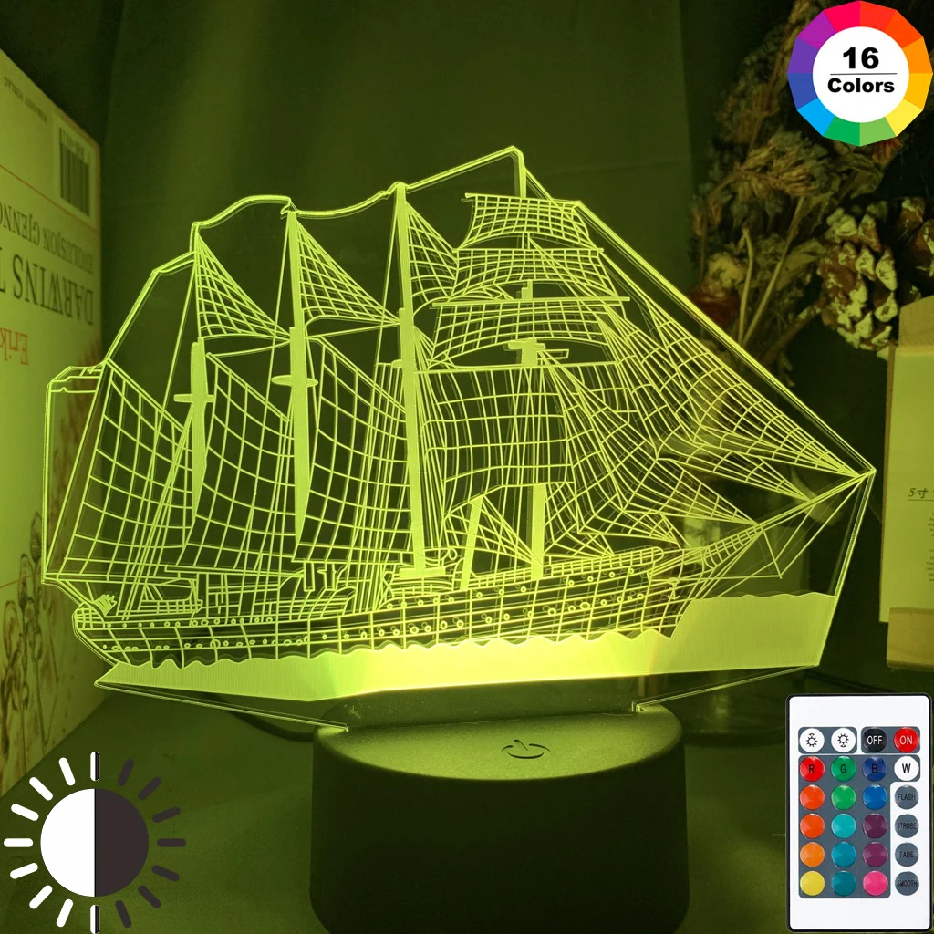 Sailing Ship Led Night Light Colors Changing Kids Bedroom Nightlight Unique Gift for Birthday Bedroom Decor Table 3d Lamp Boat
Sailing Ship Led Night Light Colors Changing Kids Bedroom Nightlight Unique Gift for Birthday Bedroom Decor Table 3d Lamp Boat