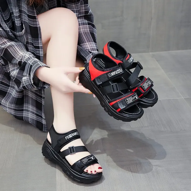 Summer new style 2021 casual sports sandals women's heightened platform platform shoes student Velcro beach shoes
Summer new style 2021 casual sports sandals women's heightened platform platform shoes student Velcro beach shoes