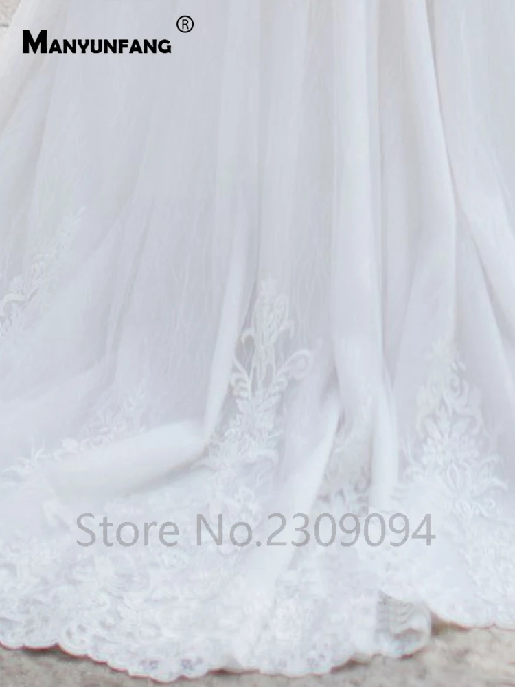 MANYUNFANG Lace Sleeves Romantic vestido de noiva Off The Shoulder Crystal Belt Wedding Dress For Women Mariage
MANYUNFANG Lace Sleeves Romantic vestido de noiva Off The Shoulder Crystal Belt Wedding Dress For Women Mariage