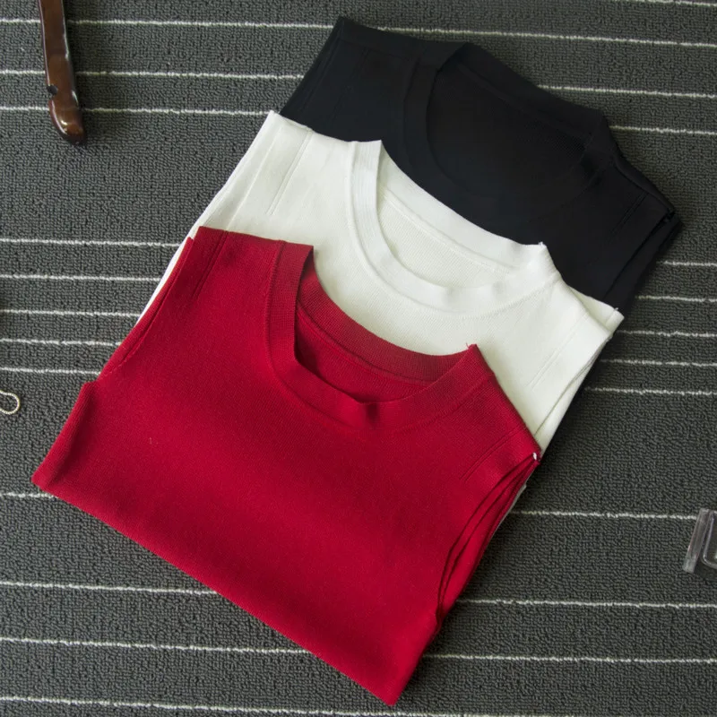 Woman Spring Hot Sale Solid O-neck Sleeveless Pullovers Female Summer Hedging Stretch Bodycon Sweaters Lady Slim Sweater
Woman Spring Hot Sale Solid O-neck Sleeveless Pullovers Female Summer Hedging Stretch Bodycon Sweaters Lady Slim Sweater