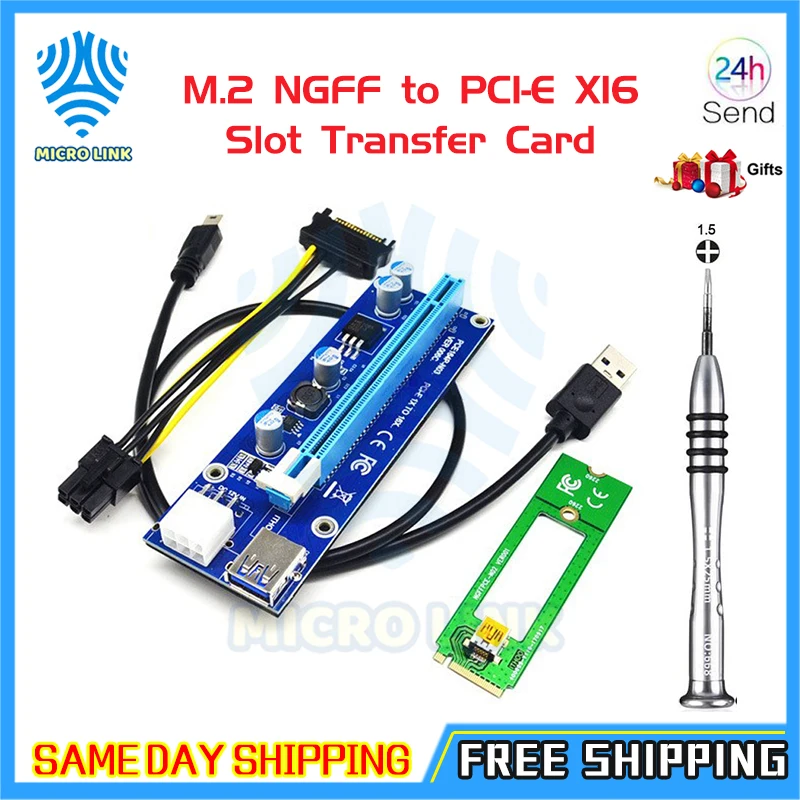 НОВАЯ переносная карта M.2 NGFF на PCI E X16 Райзер M2 для майнинга кабель удлинитель SATA 6