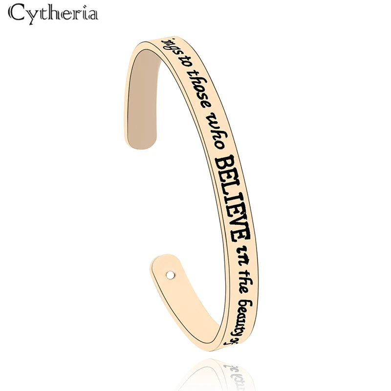 Браслет для мужчин и женщин верящий в красоту их снов|believe bangle|round braceletbangle bracelet |