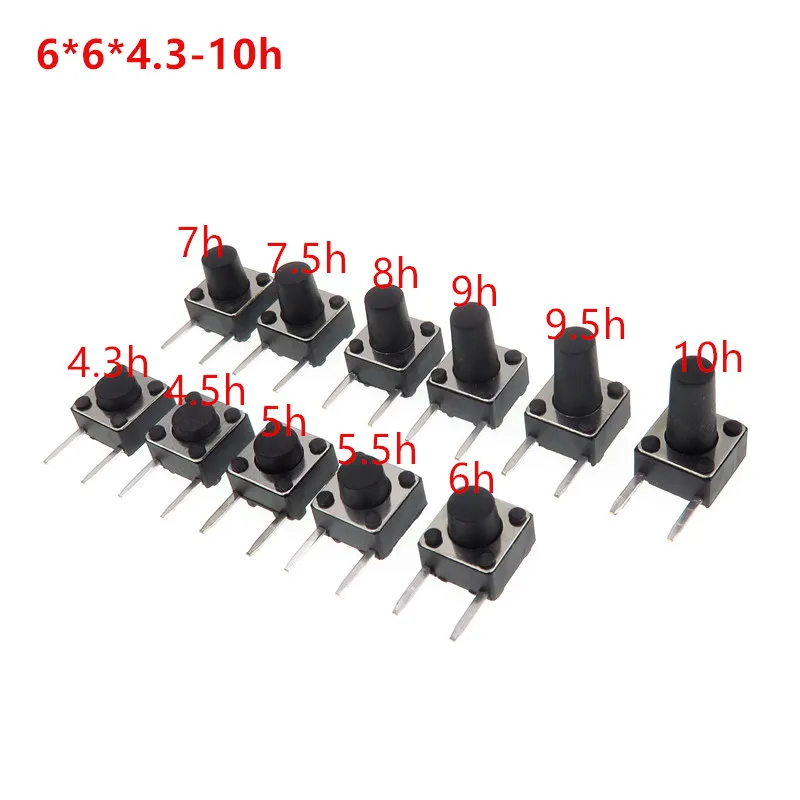 200PCS/LOT 6x6x6mm (Side Two Pin DIP) Black Mini Push Button Momentary Tact Switch Copper feet 2pin micro switches
200PCS/LOT 6x6x6mm (Side Two Pin DIP) Black Mini Push Button Momentary Tact Switch Copper feet 2pin micro switches