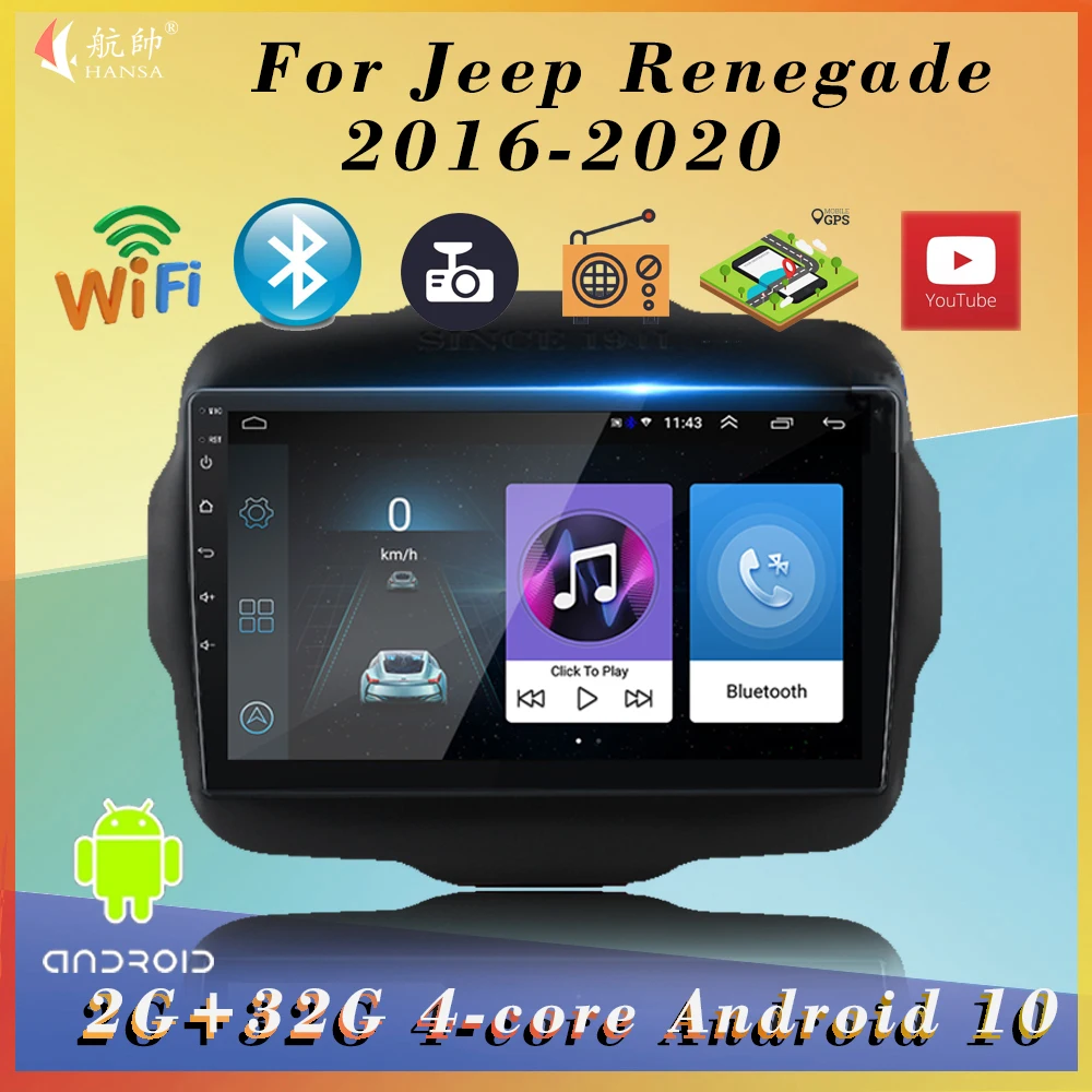 HANSA For Jeep Renegade 2016-2020 Android car radio multimedia stereo receiver supports GPS navigation WIFI 2din NO 2din DVD
HANSA For Jeep Renegade 2016-2020 Android car radio multimedia stereo receiver supports GPS navigation WIFI 2din NO 2din DVD