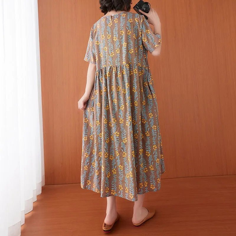 Women Cotton Linen Casual Dress New Arrival 2021 Summer Vintage Style Floral Print Loose Comfortable Female Long Dresses S3610
Women Cotton Linen Casual Dress New Arrival 2021 Summer Vintage Style Floral Print Loose Comfortable Female Long Dresses S3610
