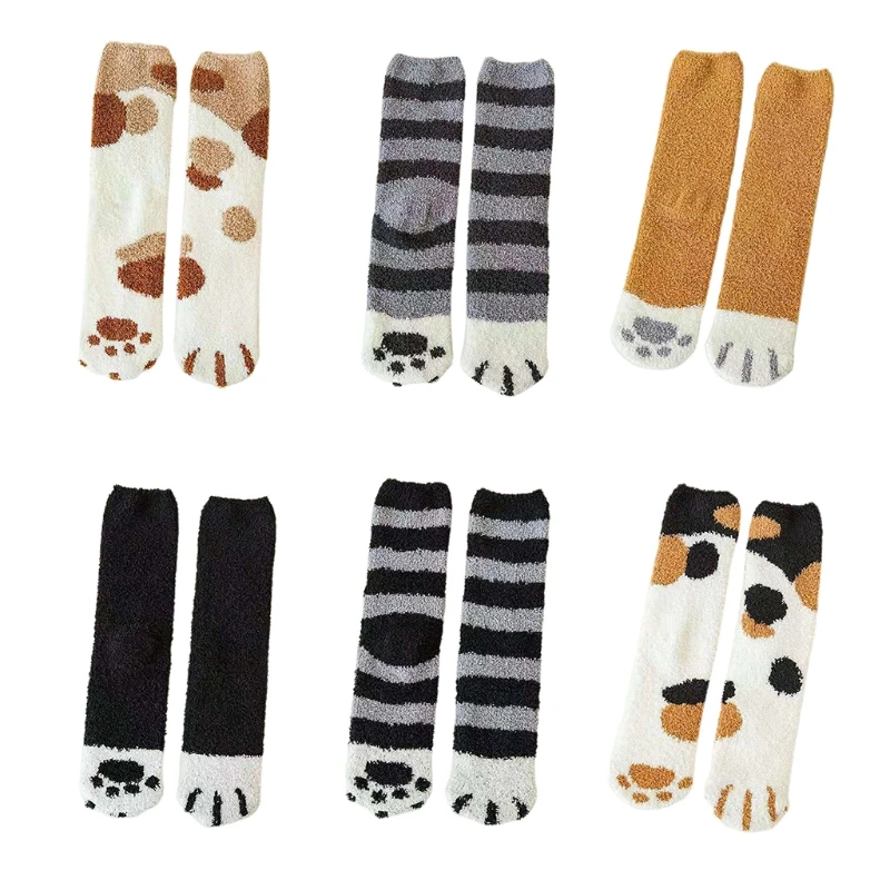 Women Winter Thick Fuzzy Plush Slipper Socks Kawaii Cartoon Cat Paw 3D Ear Striped Dot Pattern Fluffy Floor Sleeping Hosiery Foo
Women Winter Thick Fuzzy Plush Slipper Socks Kawaii Cartoon Cat Paw 3D Ear Striped Dot Pattern Fluffy Floor Sleeping Hosiery Foo