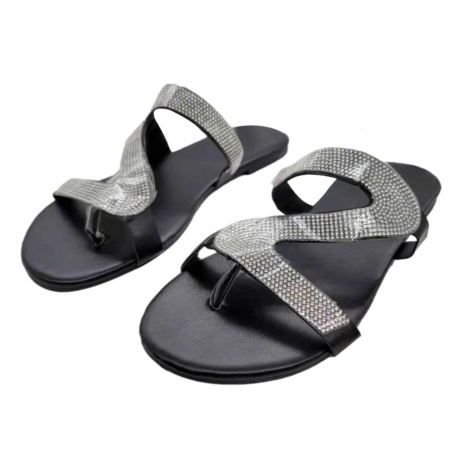 Fashion Women Sandals Flat Crystal Slippers Leather Soft Sole Comfortable Flip Flops Summer Flash Beach Sandals Female 36-43size
Fashion Women Sandals Flat Crystal Slippers Leather Soft Sole Comfortable Flip Flops Summer Flash Beach Sandals Female 36-43size