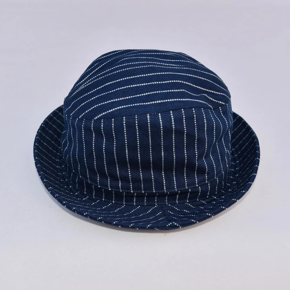 

DONG Vintage BOB Wabash Stripes Indigo Bucket Hats Workwear Railroad Caps Unisex