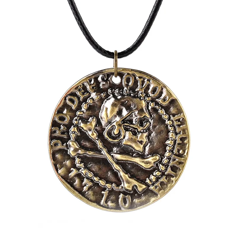 Game Series Uncharted 4 A Thief's End Metal Pendant Necklace Collection Pirate Gold Coin Skull Theme Jewelry | Украшения и