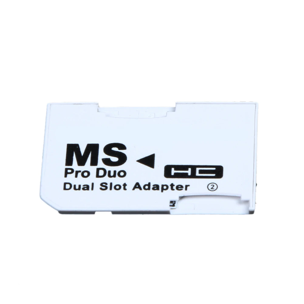 

Memory Card Adapter Micro SD TF Flash Card to Memory Stick MS Pro Duo for PSP Card Dual 2 Slot Adapter White