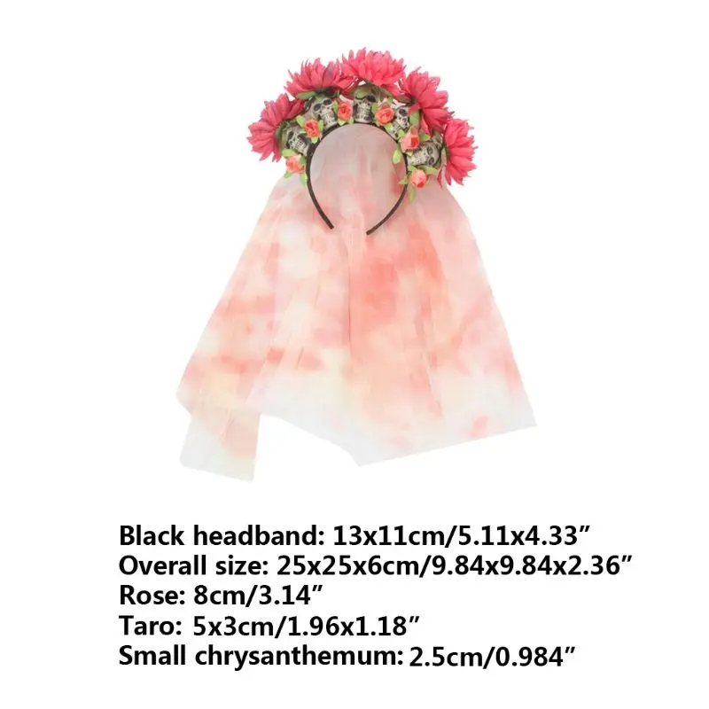 Women Girls Halloween Horror Skull Veil Headband Simulation chrysanthemum Hair Hoop Cosplay Costume Masquerade Party Supplies
Women Girls Halloween Horror Skull Veil Headband Simulation chrysanthemum Hair Hoop Cosplay Costume Masquerade Party Supplies