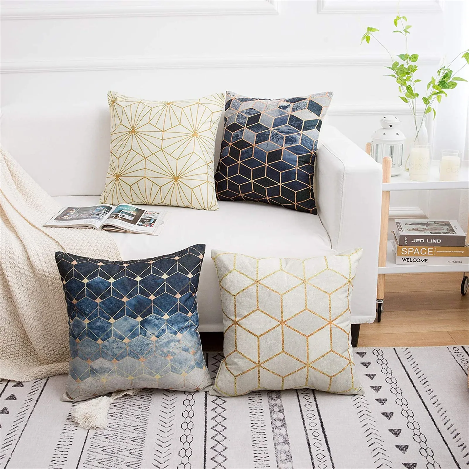 4pcs Linen cotton Throw Pillow Cases Decorative Soft Square Geometric Style Throw Pillow Cover suit for Couch, Sofa, Bed ,Chair
4pcs Linen cotton Throw Pillow Cases Decorative Soft Square Geometric Style Throw Pillow Cover suit for Couch, Sofa, Bed ,Chair