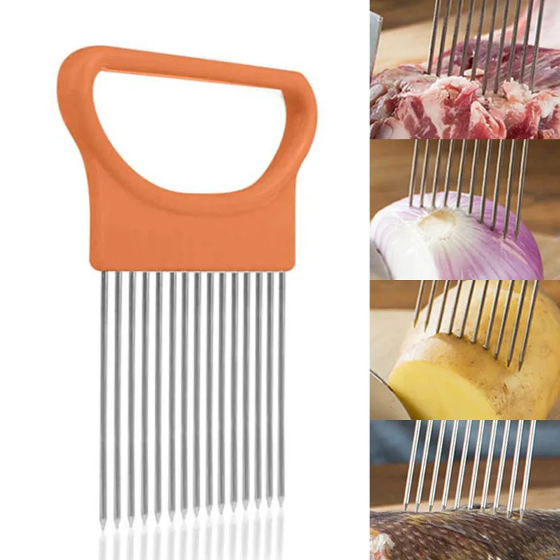 High Quality Shrendders & Slicers Tomato Onion Vegetable Slicer Cutting Aid Holder Guide Slicing Cutter Safe Fork Kitchen Gadget
High Quality Shrendders & Slicers Tomato Onion Vegetable Slicer Cutting Aid Holder Guide Slicing Cutter Safe Fork Kitchen Gadget