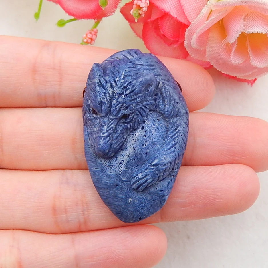 Natural Stone Carved wolf head blue coral Pendant,Popular jewelry Natural Gemstone,39x24x11mm10.2g
Natural Stone Carved wolf head blue coral Pendant,Popular jewelry Natural Gemstone,39x24x11mm10.2g