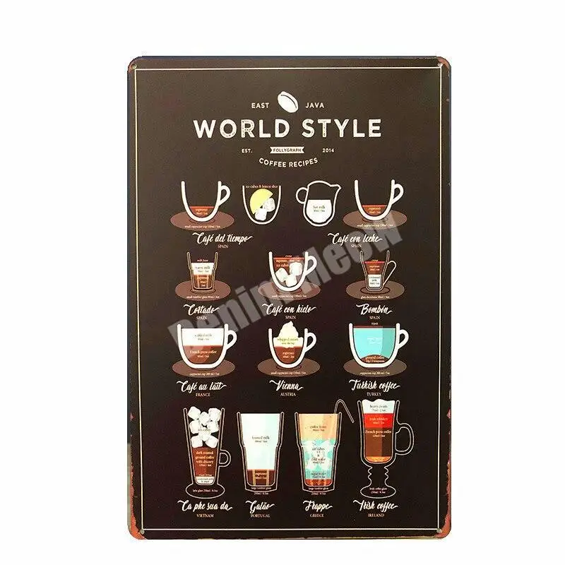 Beer Around The World Vintage Metal Tin Signs Cafe Bar Farmhouse Decorative Plates Drinking Hours Posters Wall Home Decor MN91 | Дом и сад
