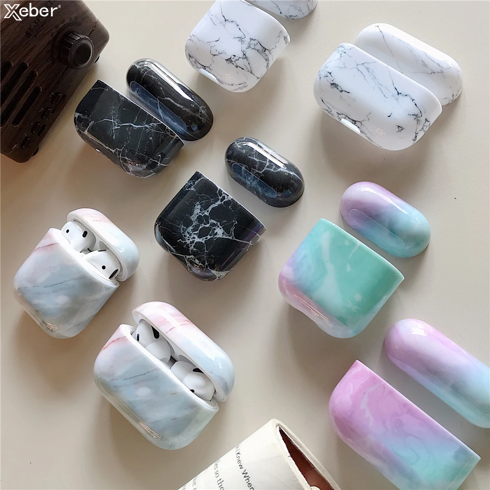 Чехол с мраморным рисунком для Apple Airpods 2 1 чехол наушников симпатичный Air Pods