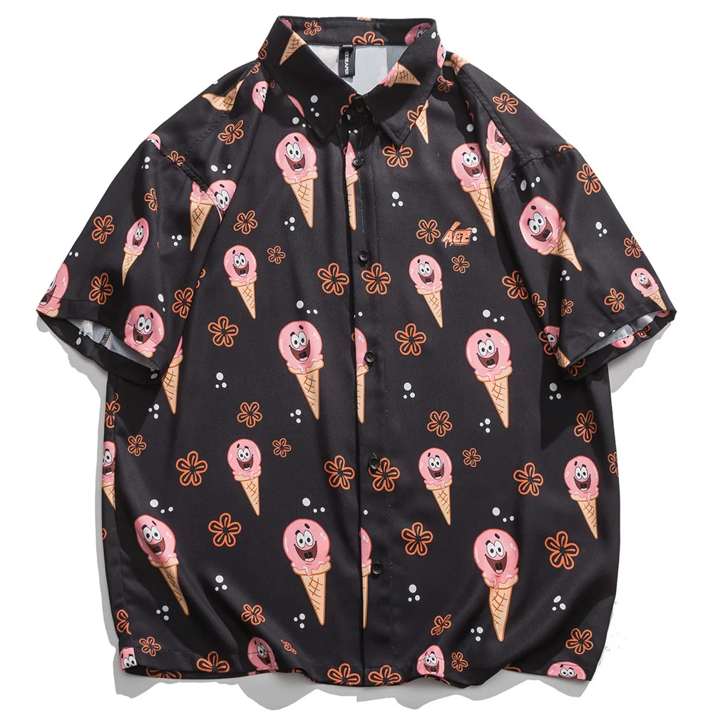 Men's Shirt Summer Short Sleeve Printed Blouse Hip Hop Oversized Casual Harajuku Streetwear Single-breasted Collar Tops Shirts
Men's Shirt Summer Short Sleeve Printed Blouse Hip Hop Oversized Casual Harajuku Streetwear Single-breasted Collar Tops Shirts