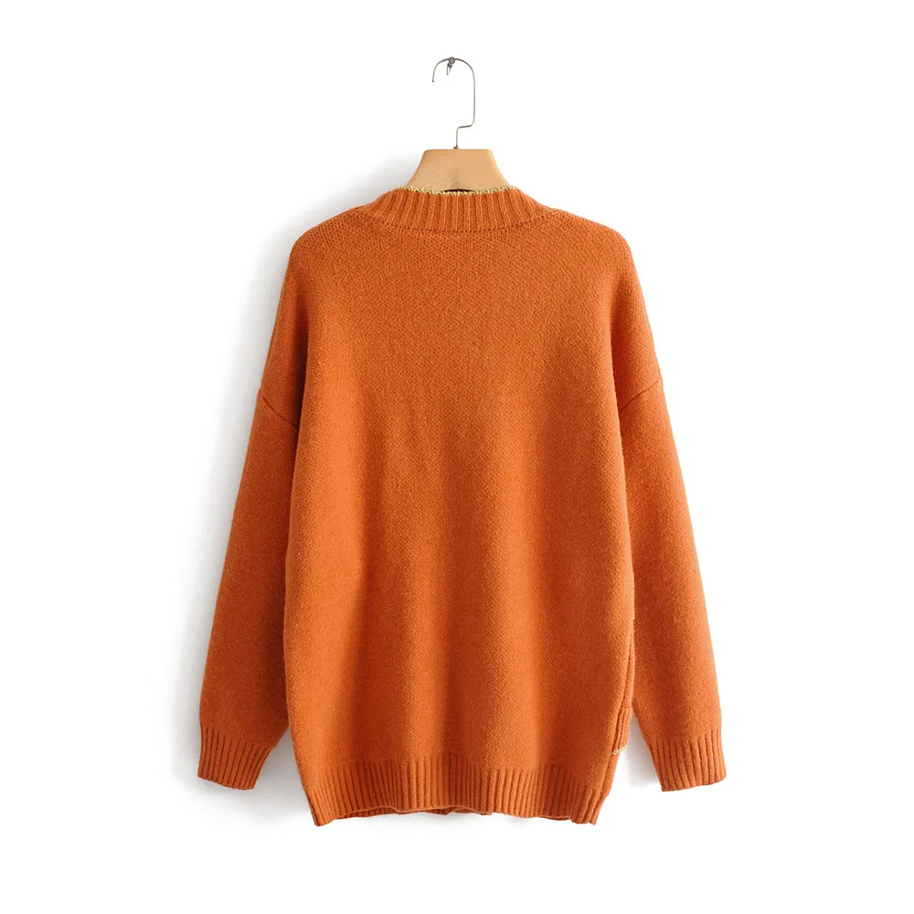 Hsa European Fashion 2020 Women Long Sleeve Ruffles Cardigans Knitted Sweater Ponchoes V neck Oversized Blue Pink Knit Jacket |