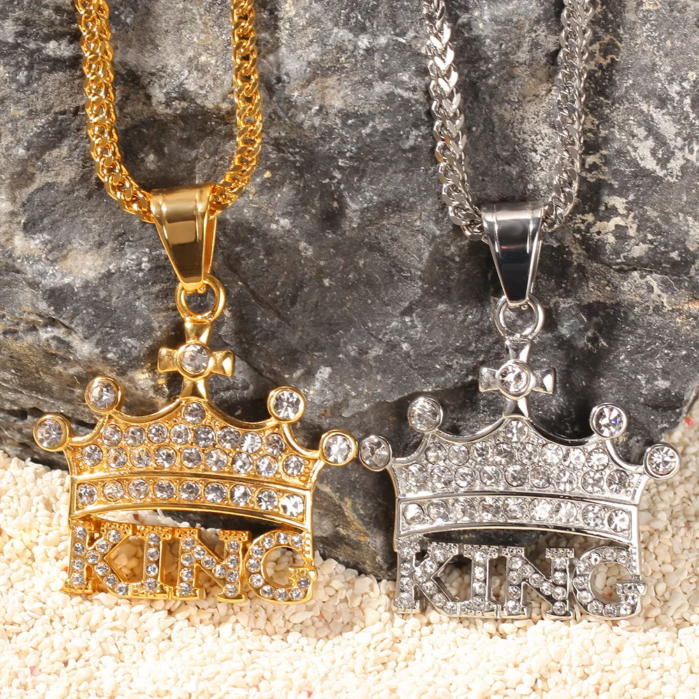 Fashion Hip-Hop punk Crystal Crown pendant necklace must-have for high-end men Valentine's Day jewelry Accessories Necklace Gift
Fashion Hip-Hop punk Crystal Crown pendant necklace must-have for high-end men Valentine's Day jewelry Accessories Necklace Gift